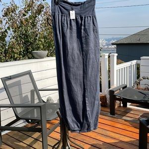 Charcoal Blue Just Jill linen pants